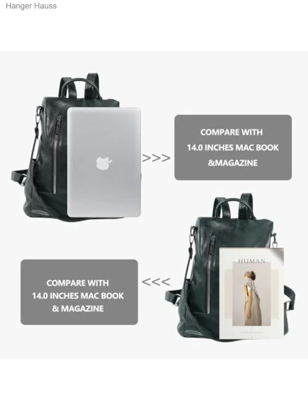 PU Leather Women's Anti-theft Backpack Purse 3-in-1 Satchel Shoulder Tote